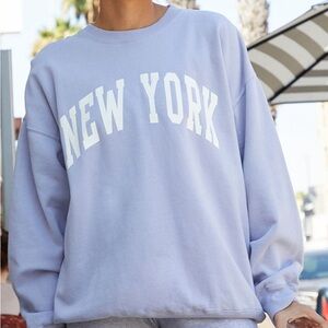 light blue new york crewneck sweatshirt